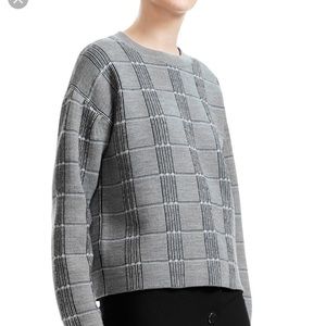 Maje grey jacquard wool sweater